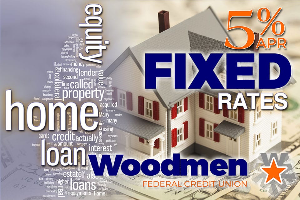 5% Fixed Rate Home equity loans woodmen federal credit union